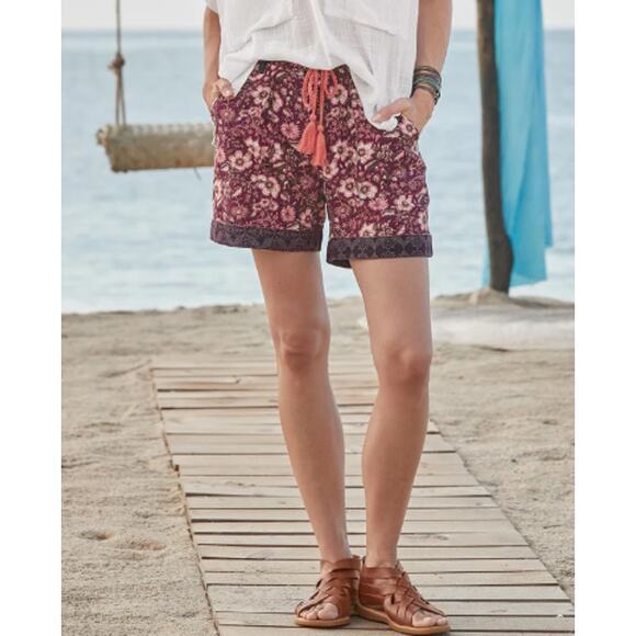 Sundance Kalini Linen Blend Floral Print Shorts - Picture 8 of 8